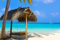 Swing on a tropical beach